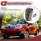 Gear Shift Knob Cover for Subaru Forester (2014–2023) Black Beige Faux Leather