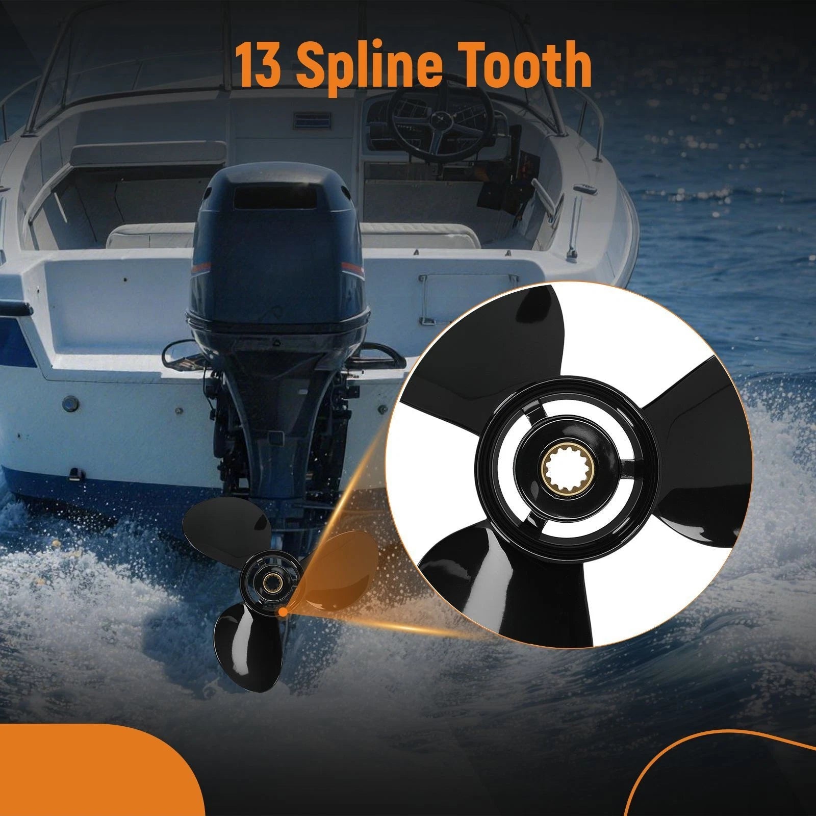 Aluminum Boat Propeller for Evinrude 40-75HP (1975–2005) 15" Pitch 3 Blade
