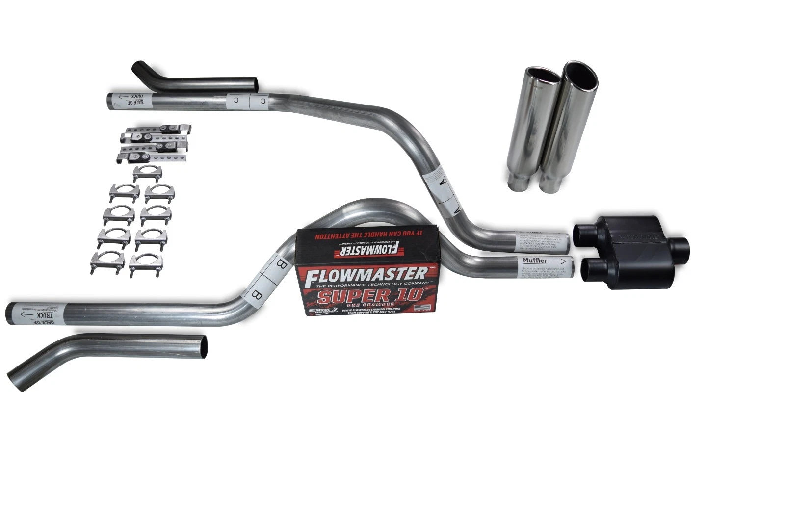 2.5" Dual Exhaust Kit for Dodge Dakota (1997–2005) - Flowmaster Super 10