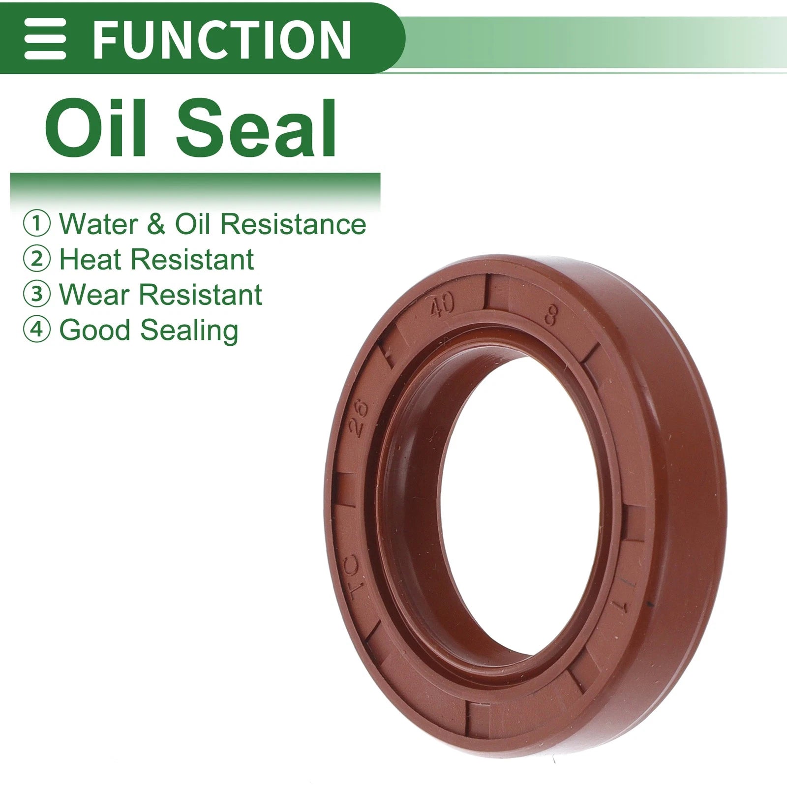 Set of 5 Oil Seal Rotary Shaft Seal FKM Rubber 26x40x8mm