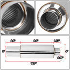 Straight-Through Exhaust Muffler 2.25" Inlet 3" Tip for Universal Fit (14.7")