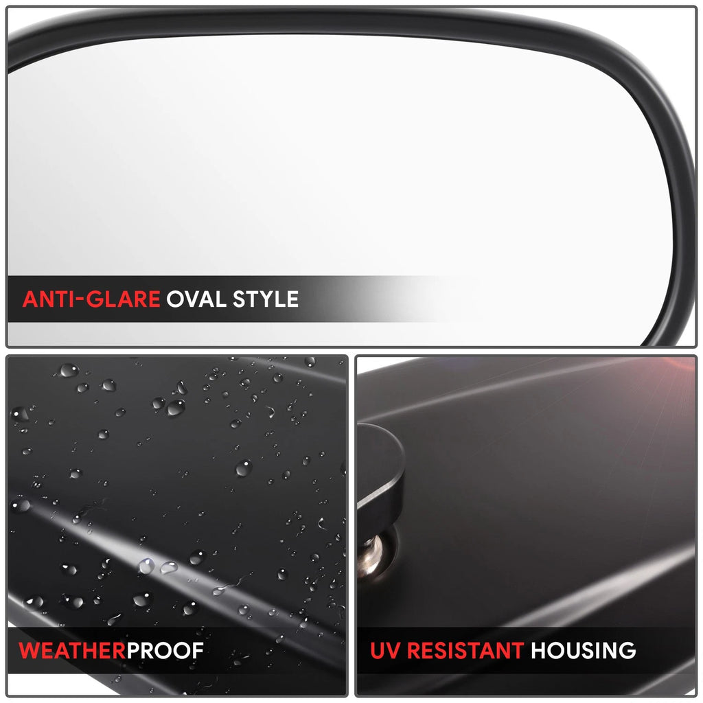 Oval Convex Side View Mirrors for Universal Naked Bike Cruiser (Fit)