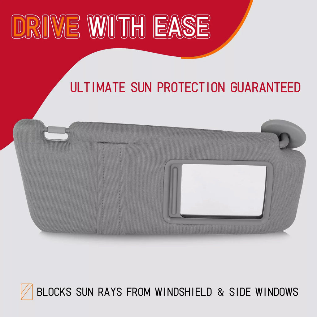 Right Passenger Side Sun Visor for Toyota Camry (2007-2011) Gray Sunroof