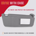 Right Passenger Side Sun Visor for Toyota Camry (2007-2011) Gray Sunroof
