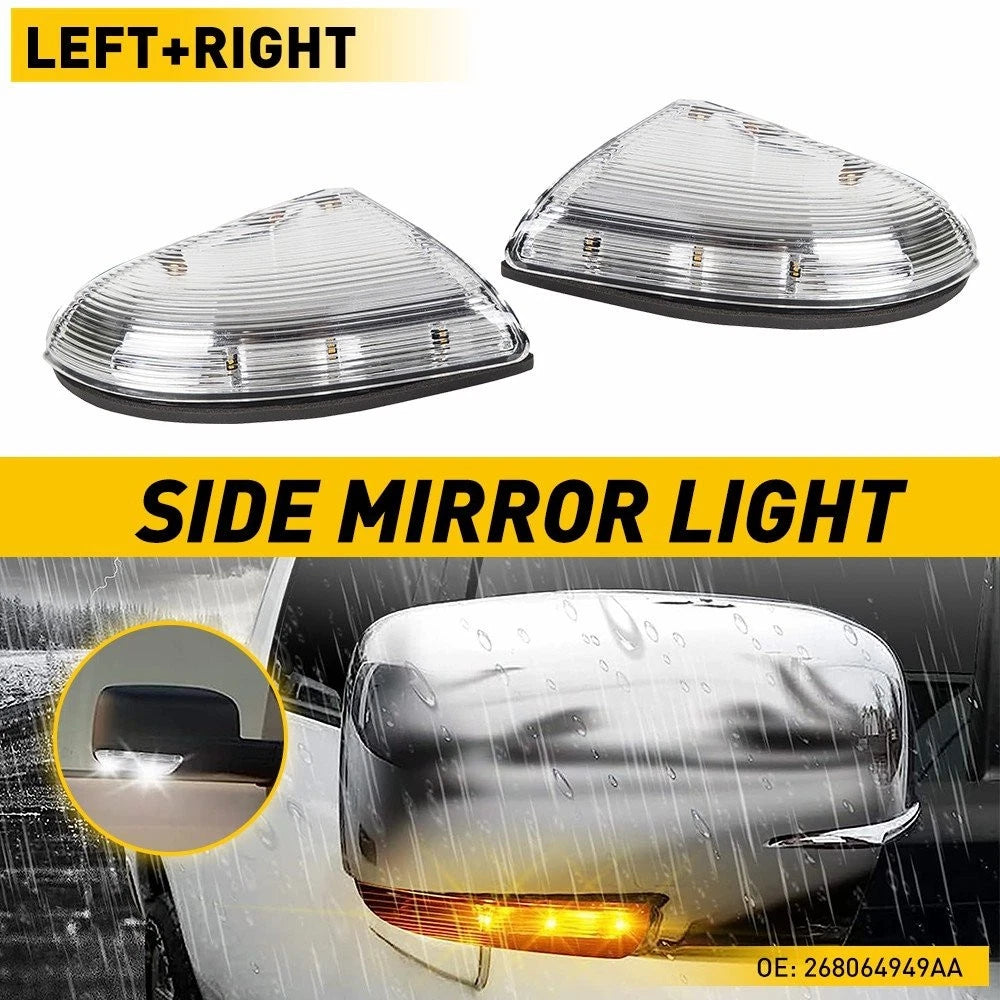 2PC Clear LED Side Mirror Lights for Dodge Ram 1500 2500