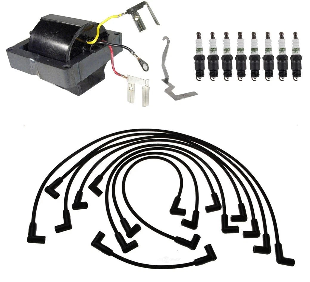 Ignition Wires & Spark Plugs Kit for Chevy G10 G20 GMC G1500 (1970–1995)