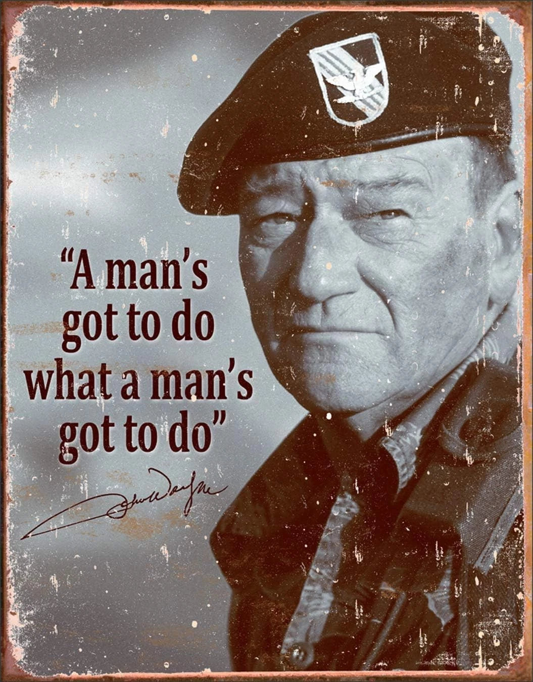 Tin Sign John Wayne Classic Cowboy Vintage-Style Wall Art #1495