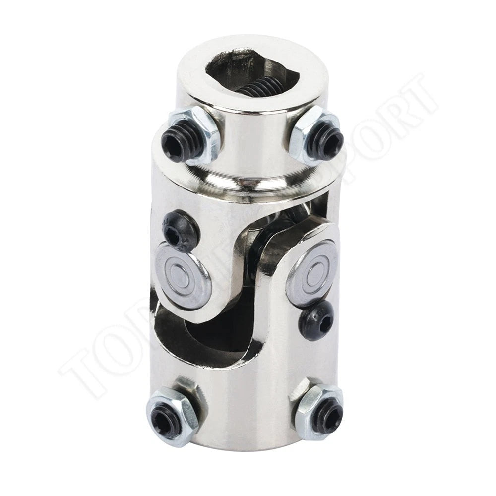 Chrome Universal Steering Shaft U Joint Coupler for Various Models