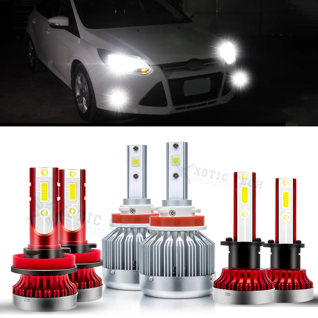 LED Headlights for Ford Focus 2012–2018 (H1/H11) High Low Beam Fog Light