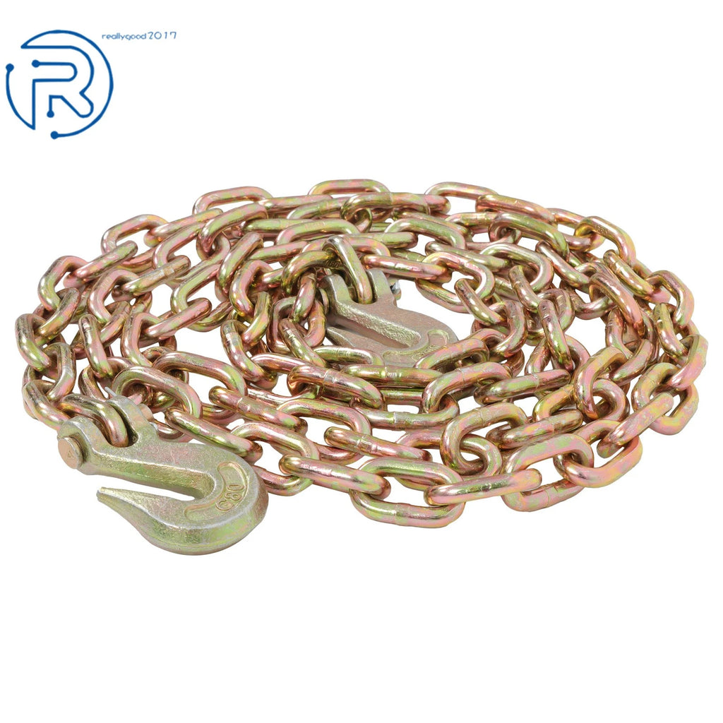 1 PC 5/16" × 10.3ft G80 Tow Chain with Hooks (4900 lbs)