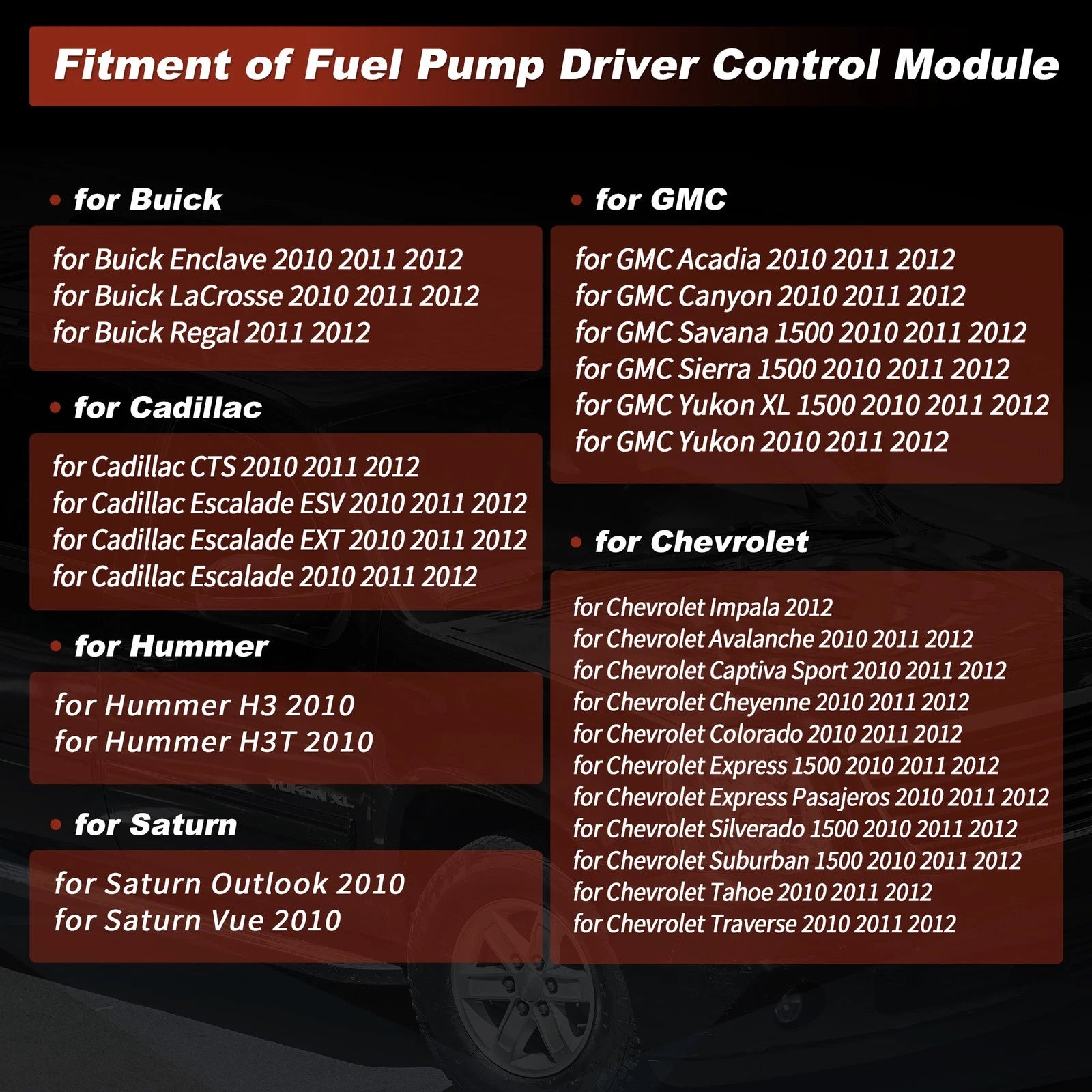 Fuel Pump Driver Module for Chevrolet Cadillac (601-131, 20877116)