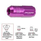 Set of 20 M12X1.25 Purple Closed End Cone Hex Wheel Lug Nuts + Extensions 20mm