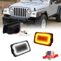 Smoked Switchback LED Front Bumper Lights for Jeep Wrangler TJ (1997–2006)
