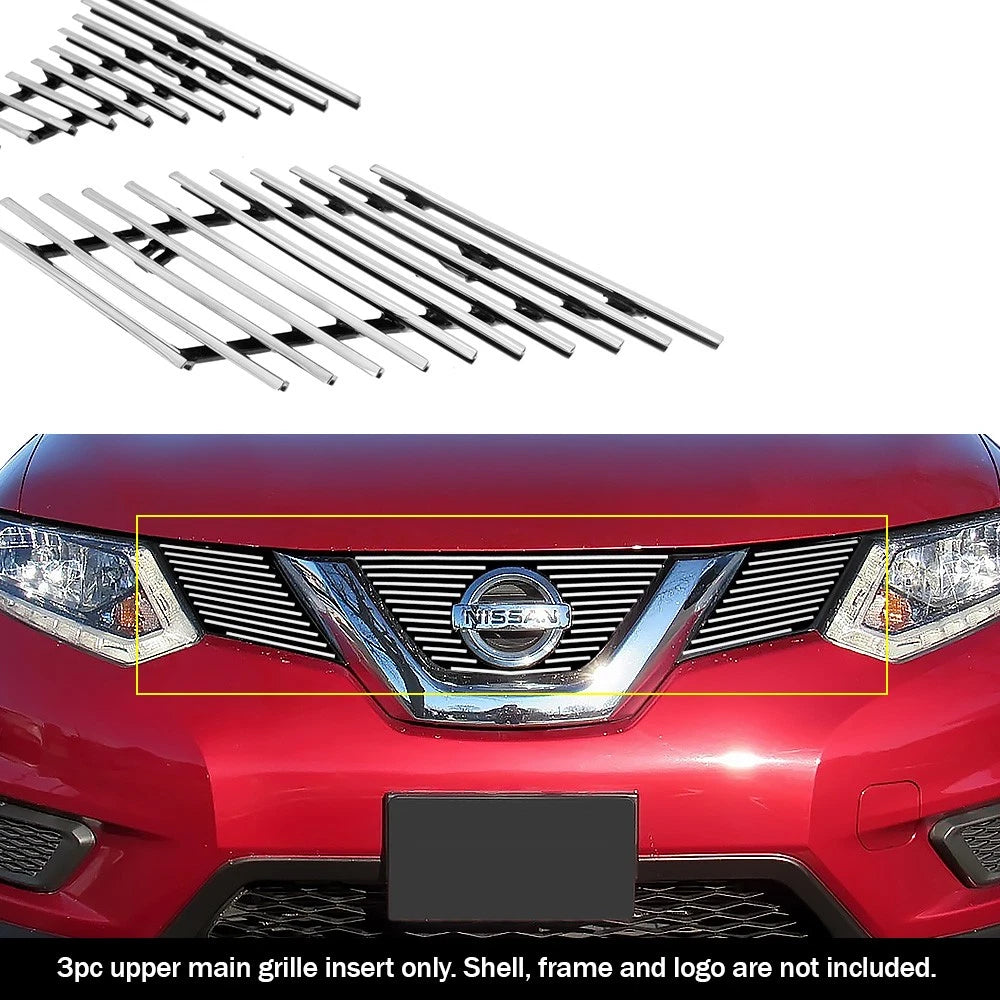 Aluminum Chrome Billet Grille Insert for Nissan Rogue (2014-2016)