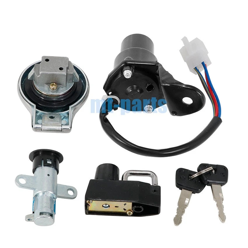 Set of 3 Ignition Key Switch Gas Cap Seat Lock for Yamaha XV535 Virago (1989–2001)