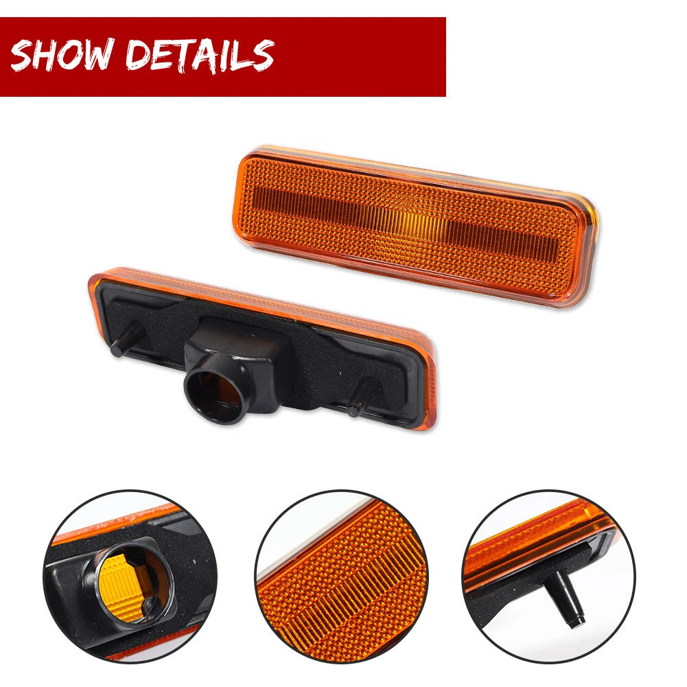 Set of 4 Amber Front + Red Lens Rear Side Marker Lights for Dodge Charger (1972–1974, 1984–1987)
