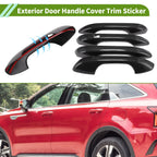 Exterior Door Handle Cover Trim for Kia Sorento MQ4 (2021–2025) Carbon Fiber Black