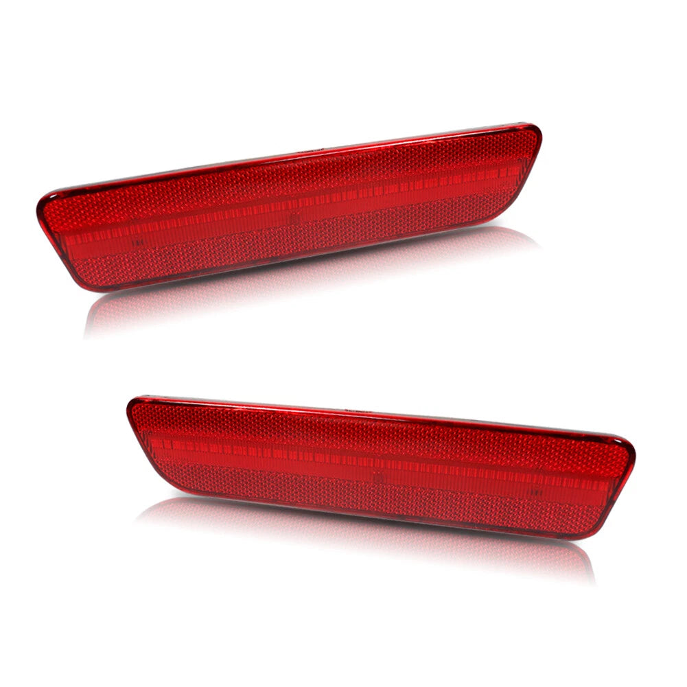 2X Rear Bumper Reflectors for Ford Mustang (2005–2009) Red LED Lights