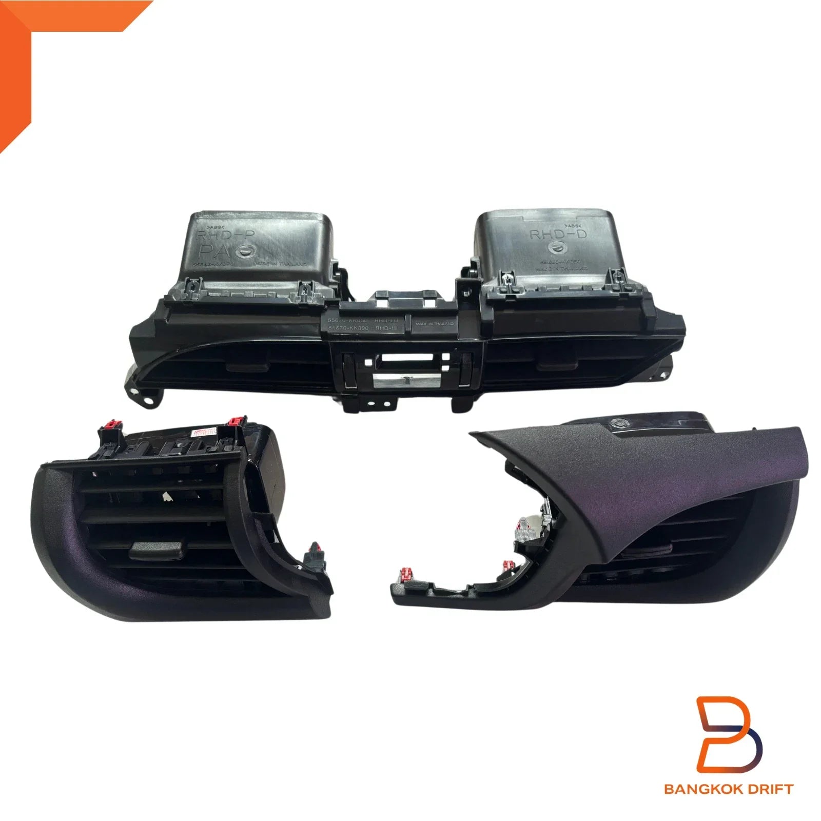 Black Center Dashboard Air Vents Panel for Toyota Hilux Ute Revo (2015-2024)