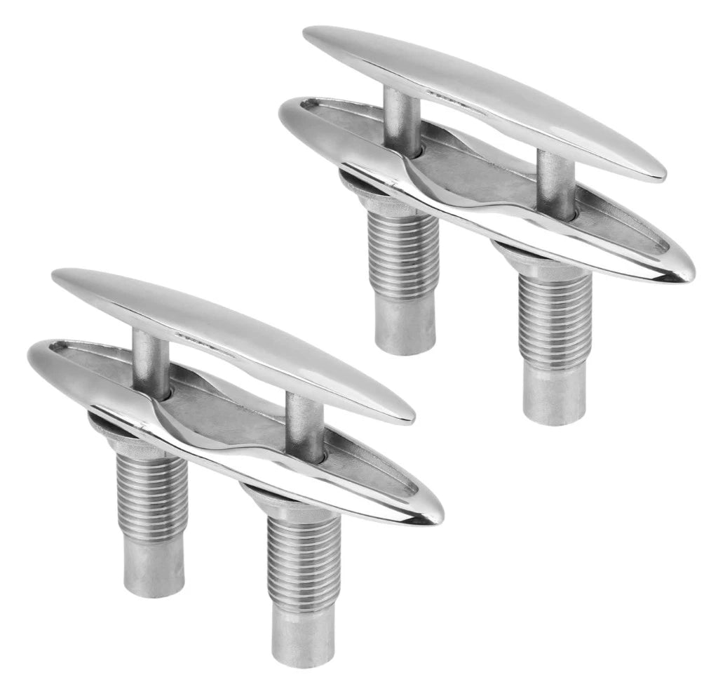 2 Pack 6" Stainless Steel Flush Mount Cleat for RV Yacht
