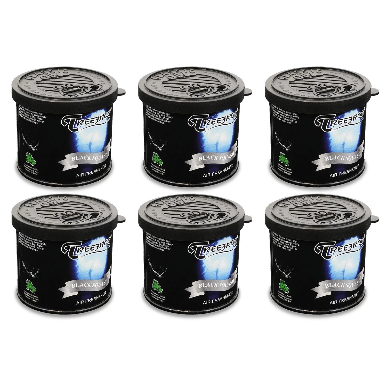 Set of 6 Black Squash Air Fresheners for Universal Use (80g/2.8oz)