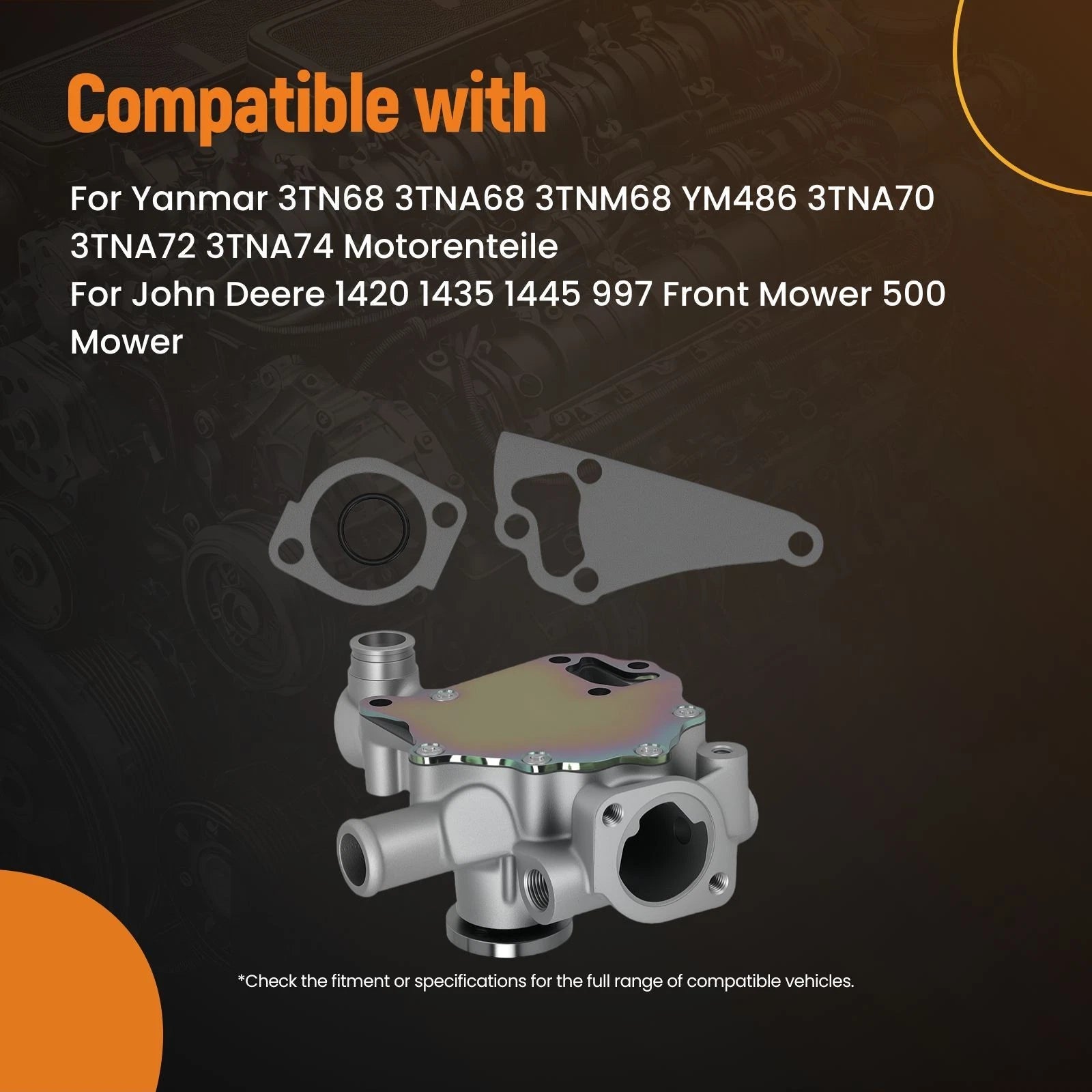 Water Pump for Yanmar 3TNM68 3TNA70 (2011–2011)