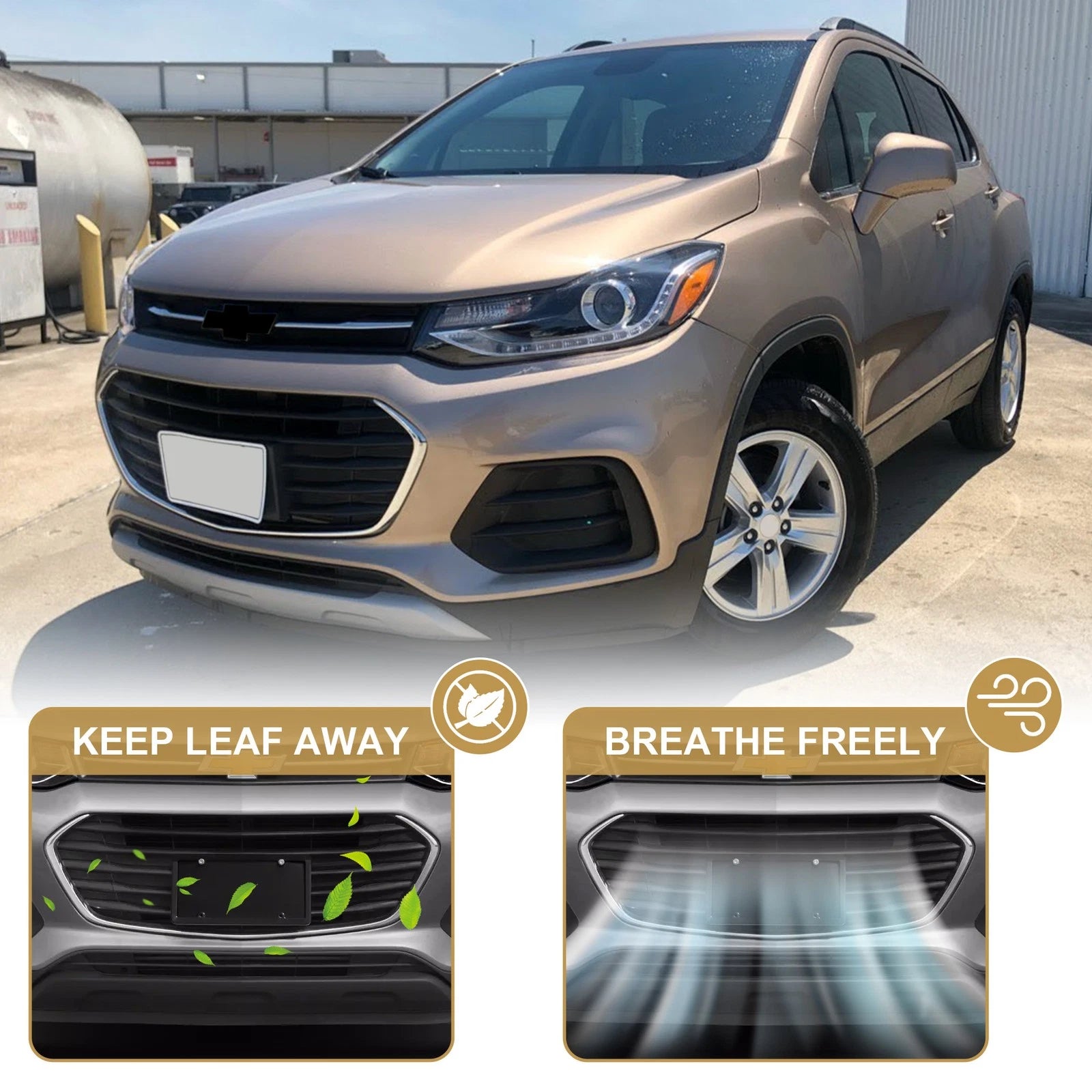 Black and Chrome Bumper Grille for Chevrolet Trax (2017-2020)