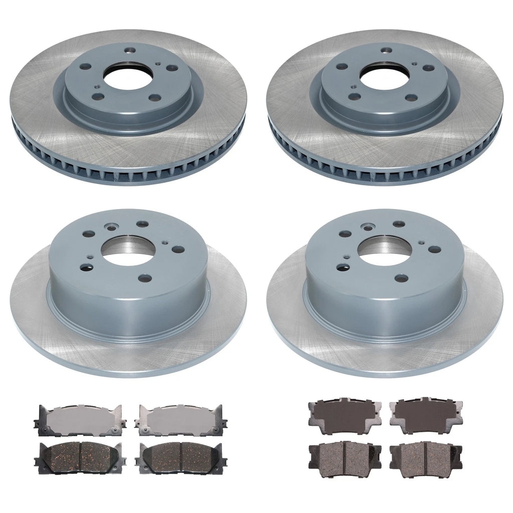 Set of 4 DuraGo Rotors & ADVICS Ceramic Brake Pads for Avalon Camry ES350 (2000–2023)