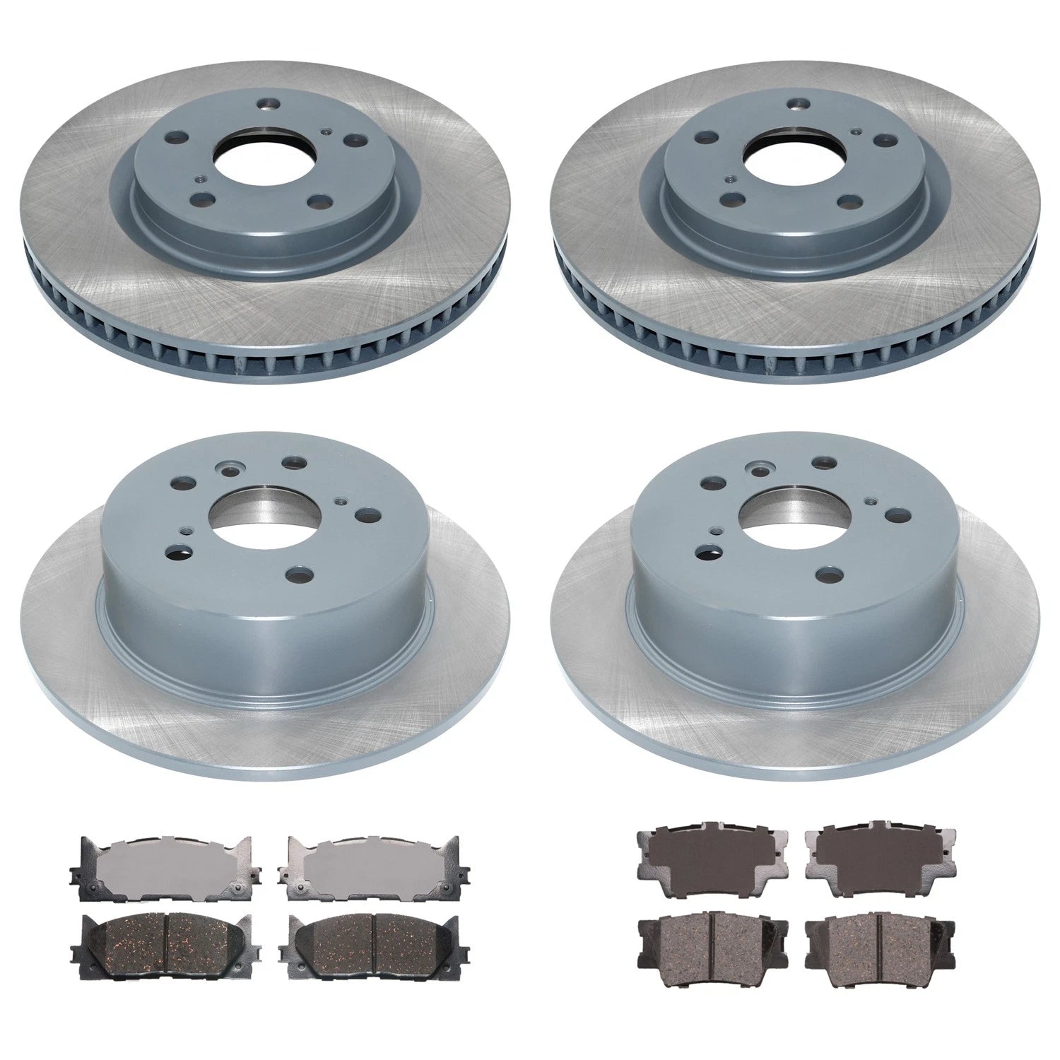 Set of 4 DuraGo Rotors & ADVICS Ceramic Brake Pads for Avalon Camry ES350 (2000–2023)