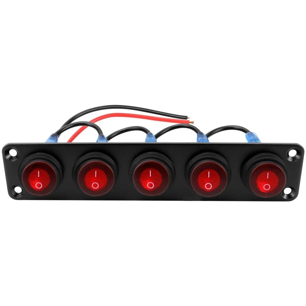 Waterproof LED Switch Panel 12V 6 Gang for Marine Vehicle and RV (IP67)
