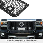 Upper Black Mesh Grille with LED for GMC Sierra 2500/3500 (2015-2019)