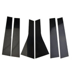 Set of 6 Post Side Trim Pillar Stickers for Black Polycarbonate