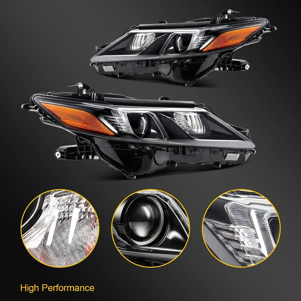 2Pcs Full LED Headlight with Bulbs for Toyota Camry (2018–2024)