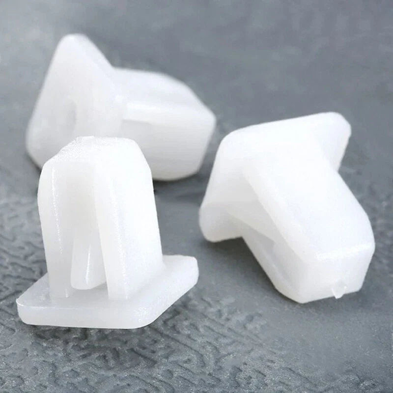 50pcs White Car Clips Square Fasteners Retainer for Fender Bumper Door Trim