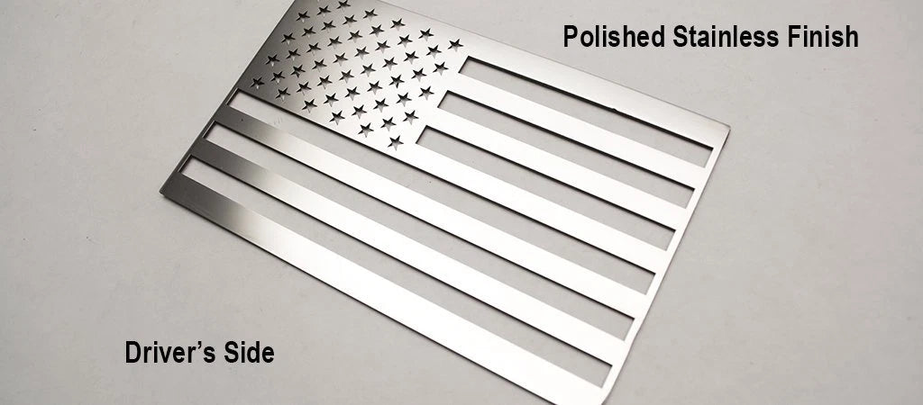 Stainless Steel American Flag Emblems Decal Stickers Set for Cars Trucks (2000–2020)