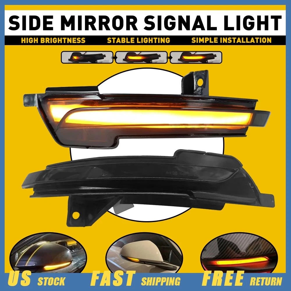 Amber LED Side Mirror Light Turn Signal for Ford Mustang (2015–2022) FR3Z-13B374-A