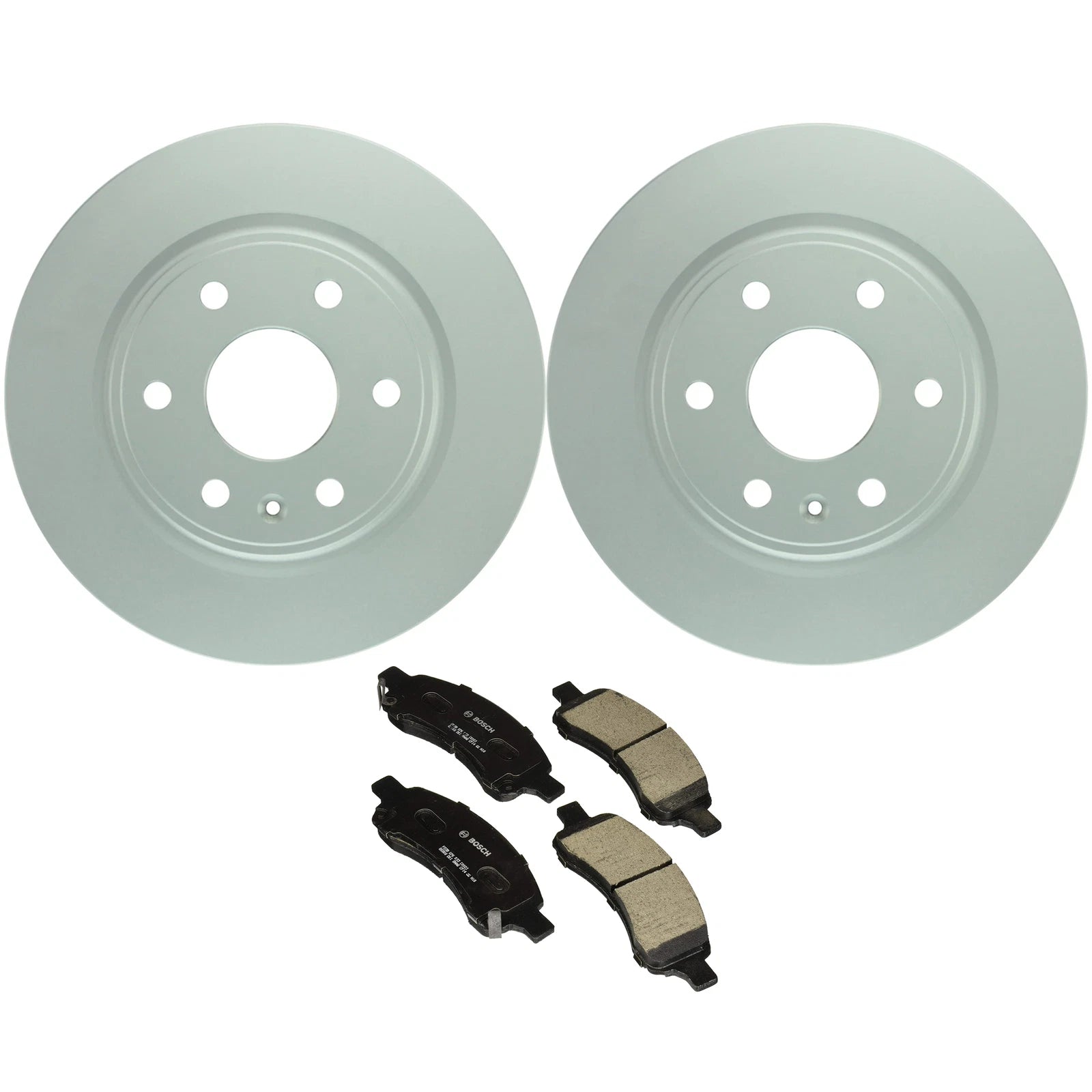 Set of 2 Bosch Front Vented Rotors & Ceramic Brake Pads for Buick Chevy GMC