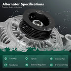 Alternator for Dodge Caravan 2000 (2.4L, 3.0L, 3.3L, 3.8L) 130Amp