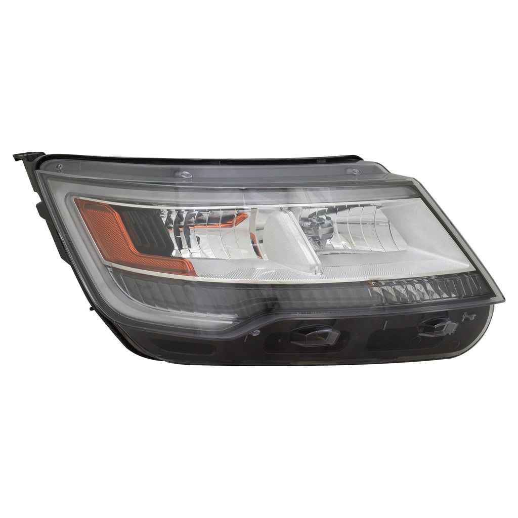 Replacement Chrome Passenger Side Headlight Lens Housing w/o Signature Lighting