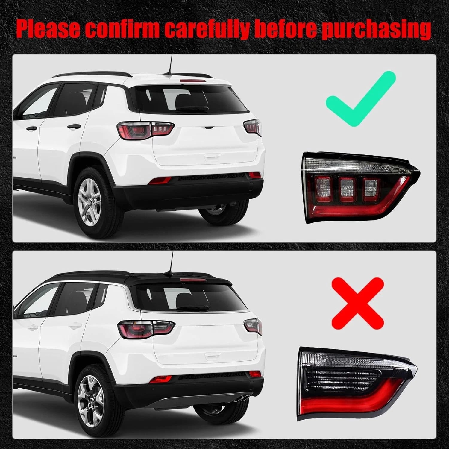 Inner Halogen Tail Light for Jeep Compass (2017–2026) - Driver Left Side