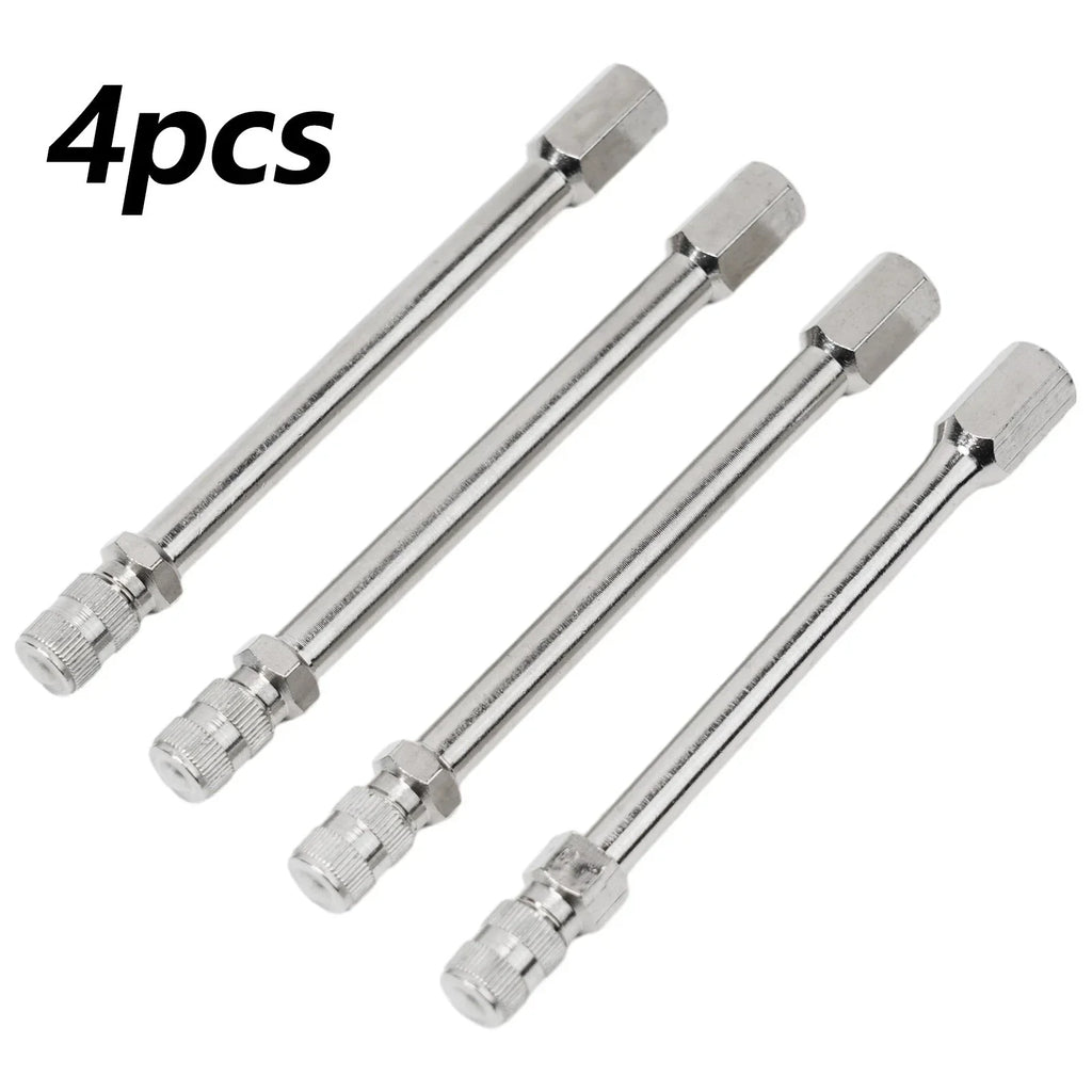 4x 100mm Metal Tire Wheel Valve Extension Cap Stem for Car Truck Van