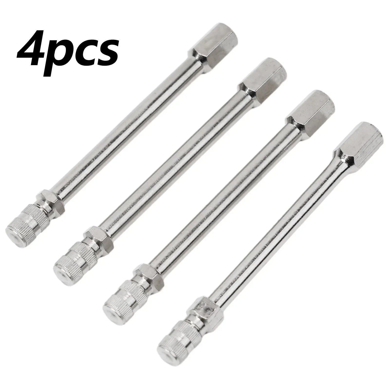 4x 100mm Metal Tire Wheel Valve Extension Cap Stem for Car Truck Van