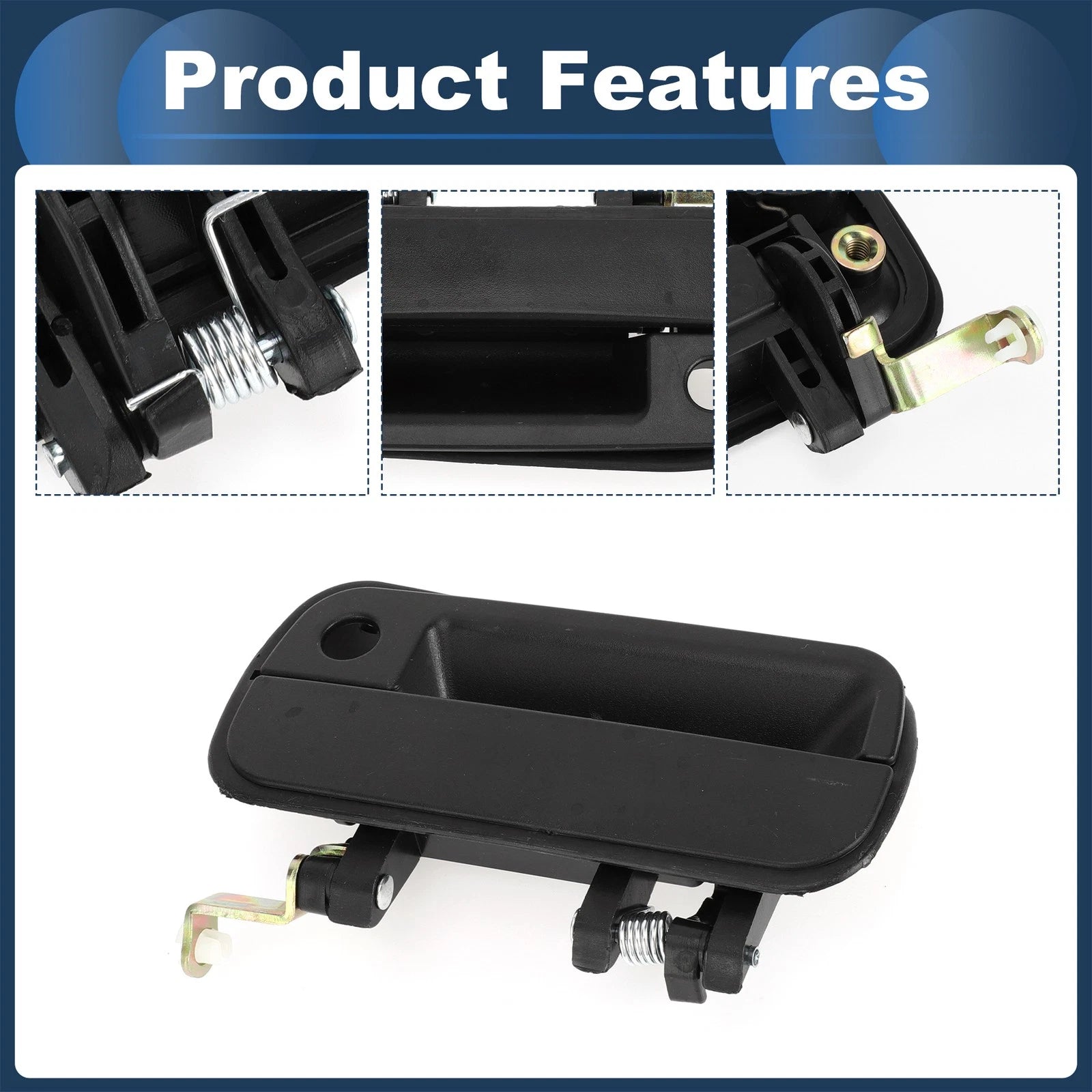 Front Left Door Handle for Hyundai Excel (1990–1994) Black