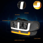 LED DRL Headlights Smoked/Clear for GMC Sierra 1500 2500HD 3500HD (1999–2007)