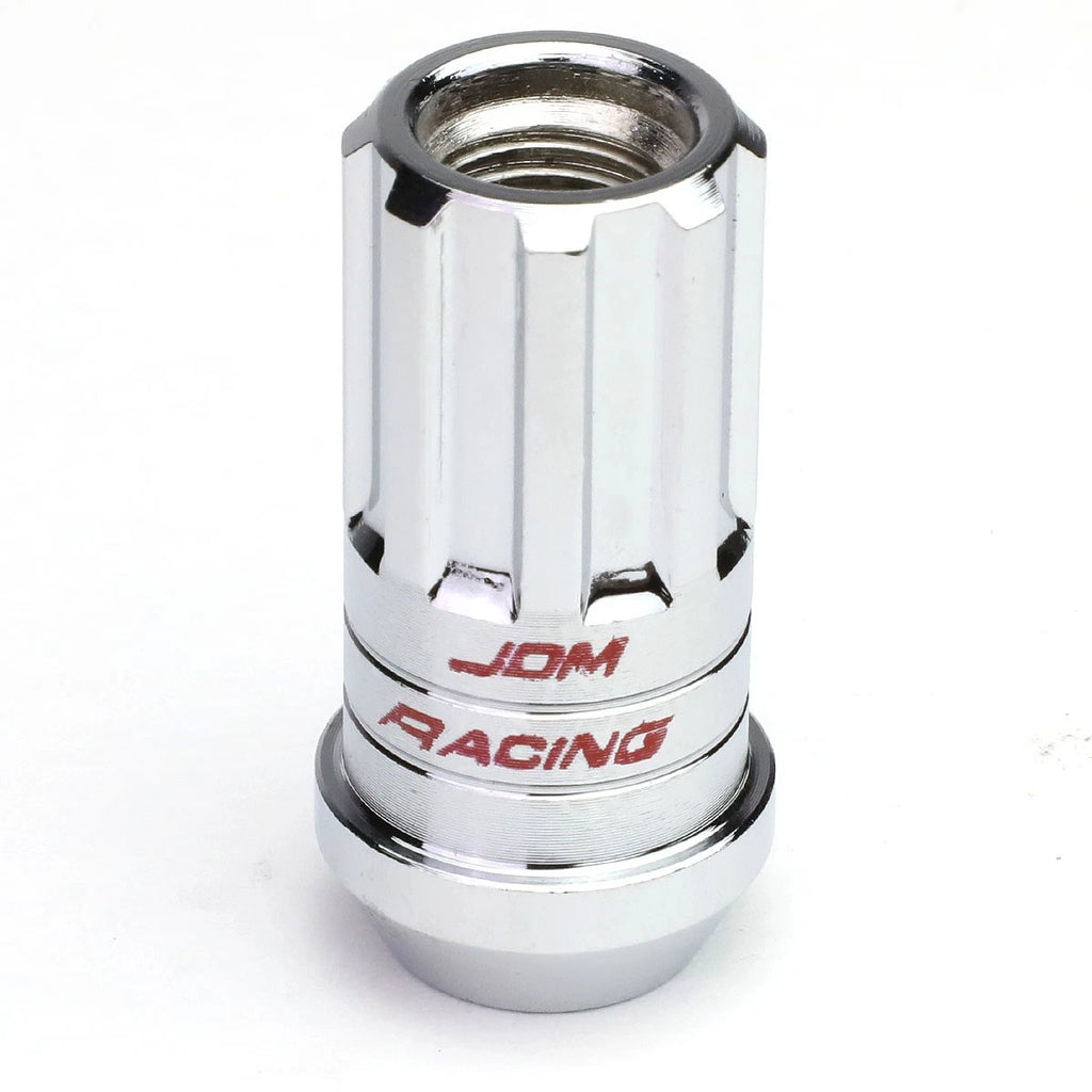 Set of 16 Steel Chrome Lug Nuts + Key M12x1.25 for Open-End Rims