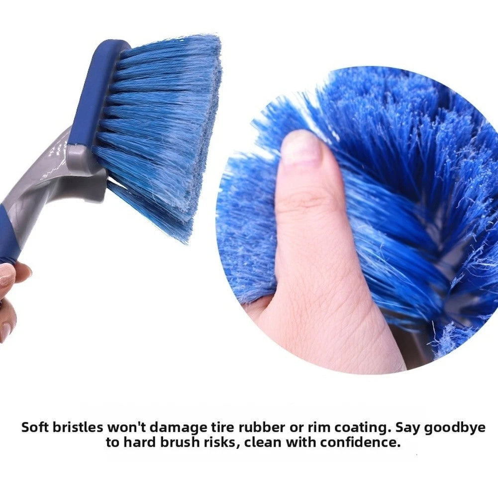 Car Tire Cleaning Brush for Rims (PP Plastic, Soft Bristles)