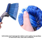 Car Tire Cleaning Brush for Rims (PP Plastic, Soft Bristles)