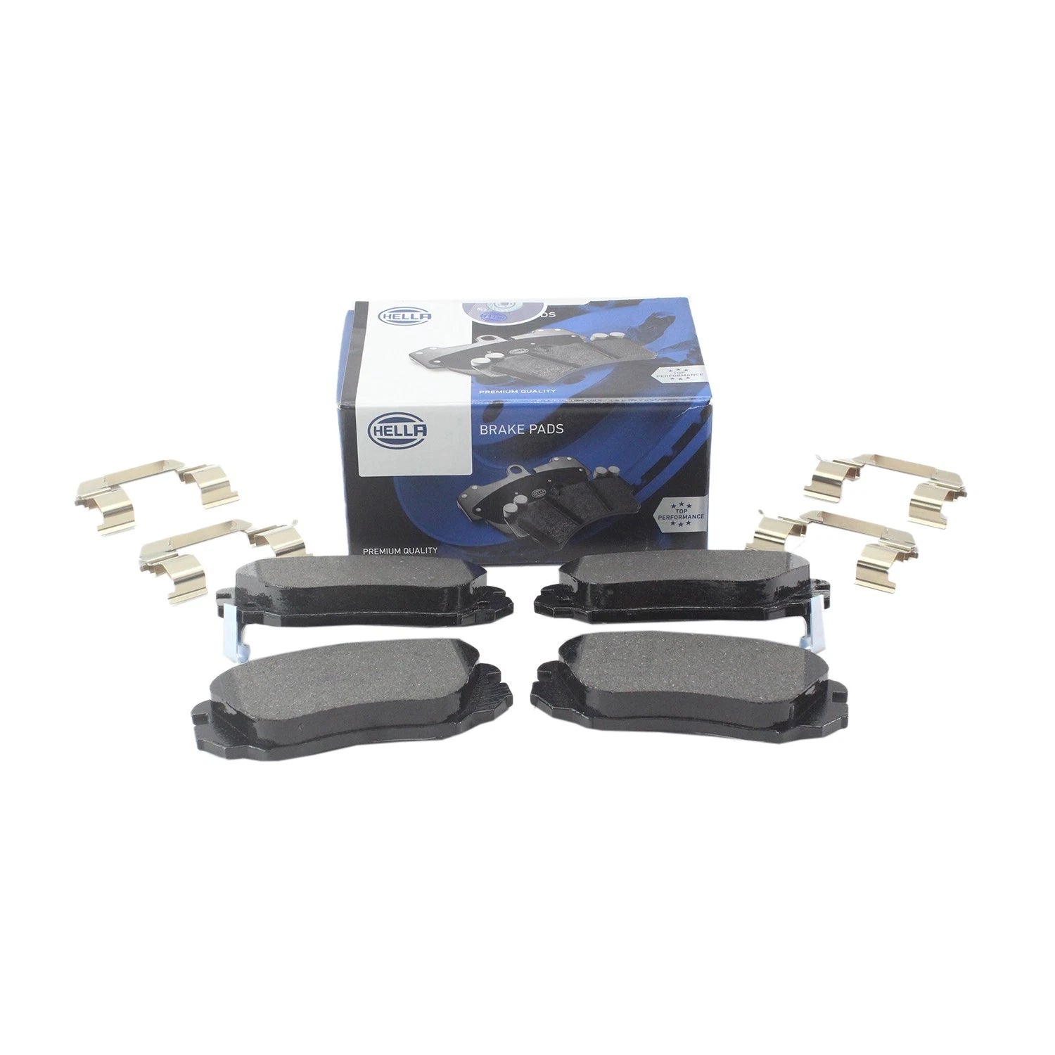 Set of 4 Hella Low-Metallic Front Disc Brake Pads for Buick Chevy Saab GMC