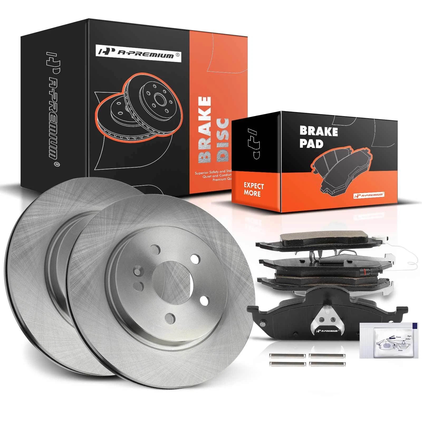 Front Disc Brake Rotors & Ceramic Pads for Mercedes-Benz ML320 (1998–2003)