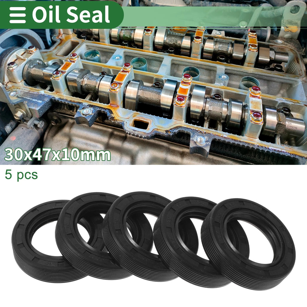 Set of 5 Oil Seal TG4 Lip Seal Ring for Rotary Shaft 30x47x10mm NBR Rubber